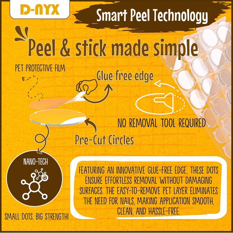 D-NYX Double Sided Tape Sticky Dot Stickers 280, 350, 450, 550 or 700 Pack Removable Putty No Trace Clear Sticky Tack Waterproof Small Stickers for Festival Decoration Picture (550 Sticky Dots) - Image 3